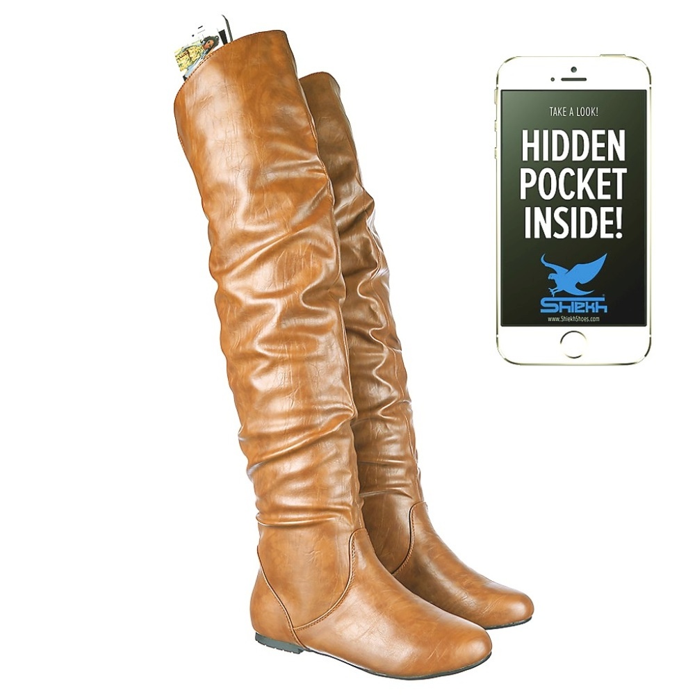 WOMEN'S  KNEE-HIGH POCKET BOOT VEGAN LEATHER